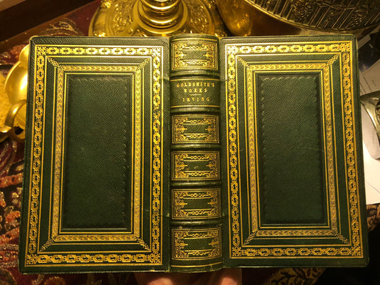 1850 : OLIVER GOLDSMITHS WORKS Vicar of Wakefield FINE LEATHER BINDING Poems etc