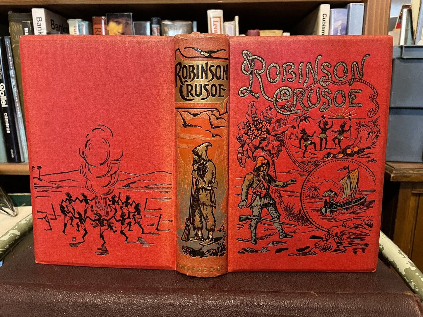 Robinson Crusoe : Daniel Defoe : Illustrated Antique Copy : Warne &amp; Co 1915