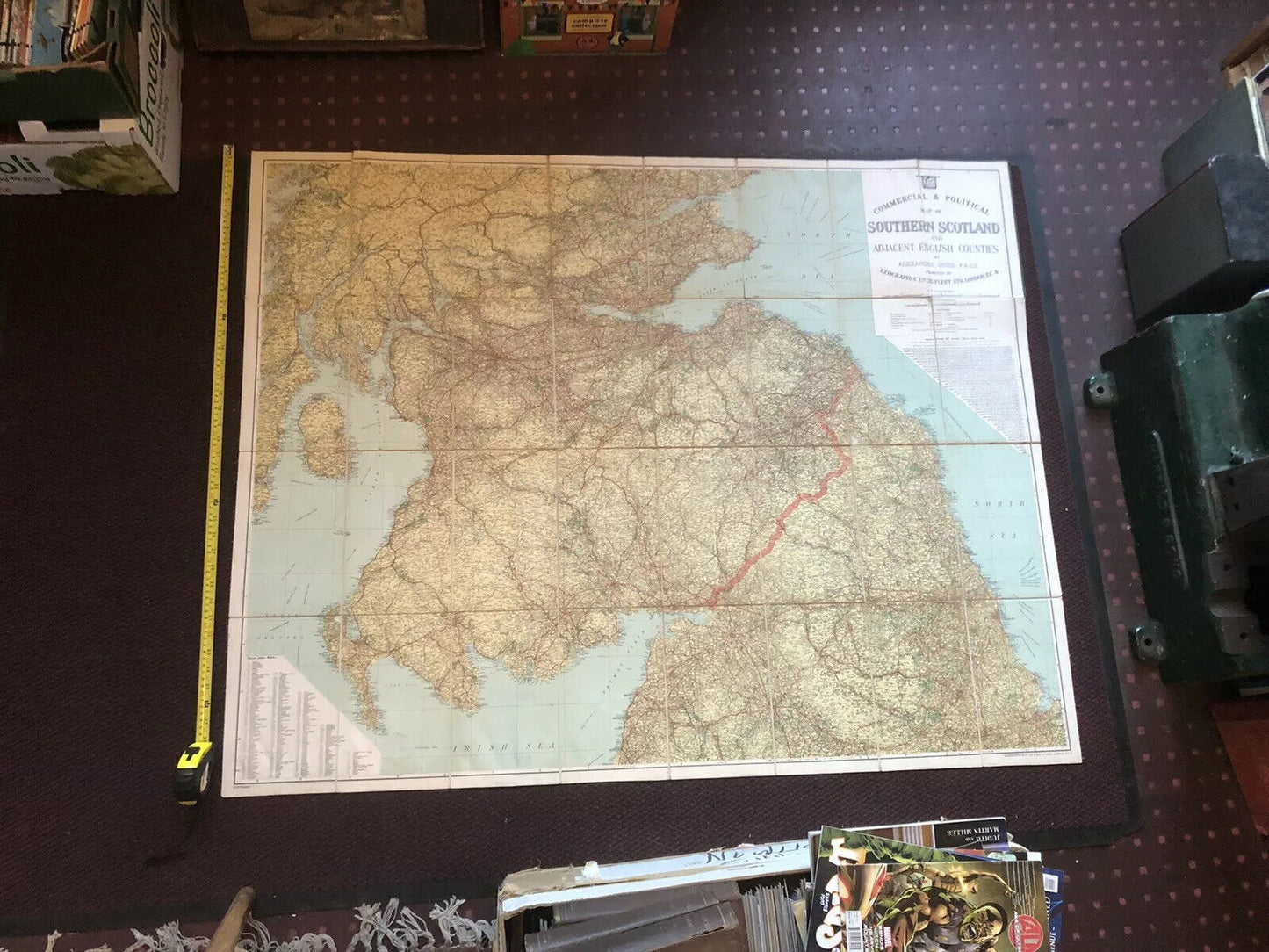 Geographia Map of Southern Scotland and Adjacent English Counties (132 x 104cm)