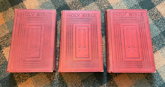 HOLY BIBLE (3 Volumes) BINDINGS by CEDRIC CHIVERS (Bookbinder) APHOCYPHA