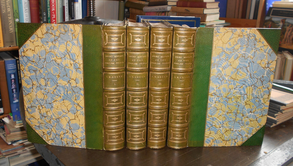 A Short History of the English People. J R Green (4 vols) Fine Leather Bindings