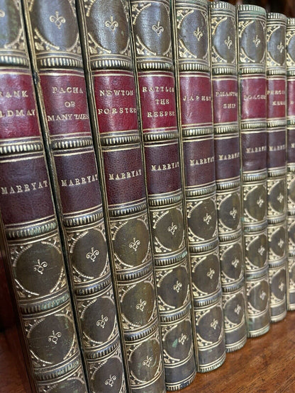 c1880s The Works of Captain Marryat : Fine Bindings : Phantom Ship  : Dog Friend