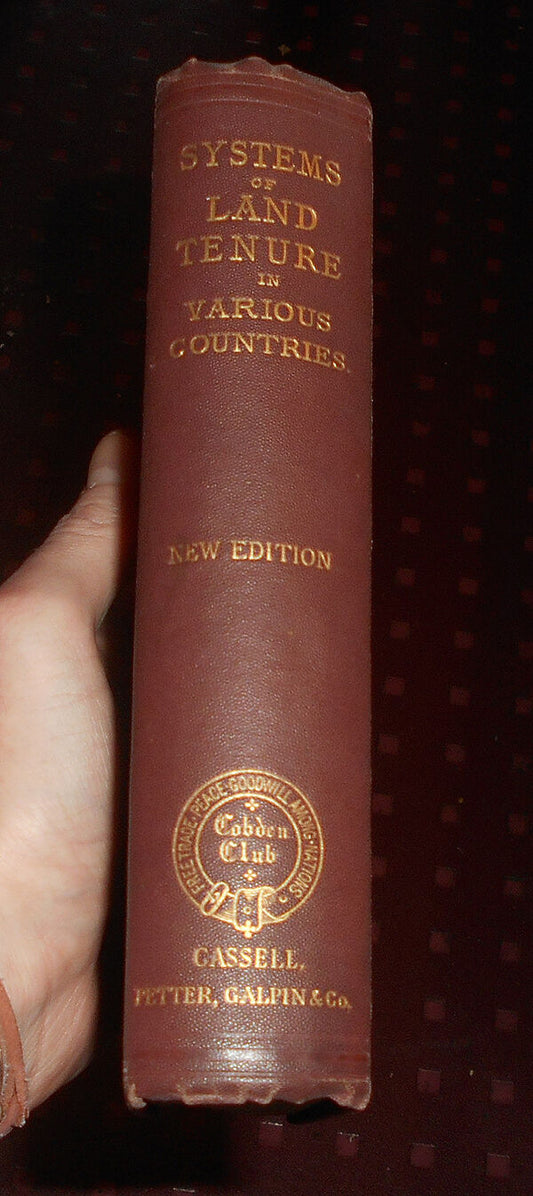 1881 Systems of Land Tenure in Various Countries - Agriculture Laws Land Reform
