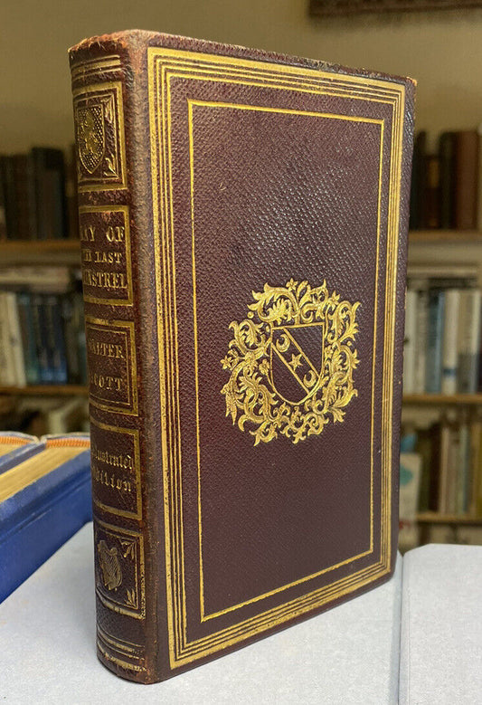 1835 THE LAY OF THE LAST MINSTREL Sir Walter Scott STEEL ENGRAVINGS Leather Gilt