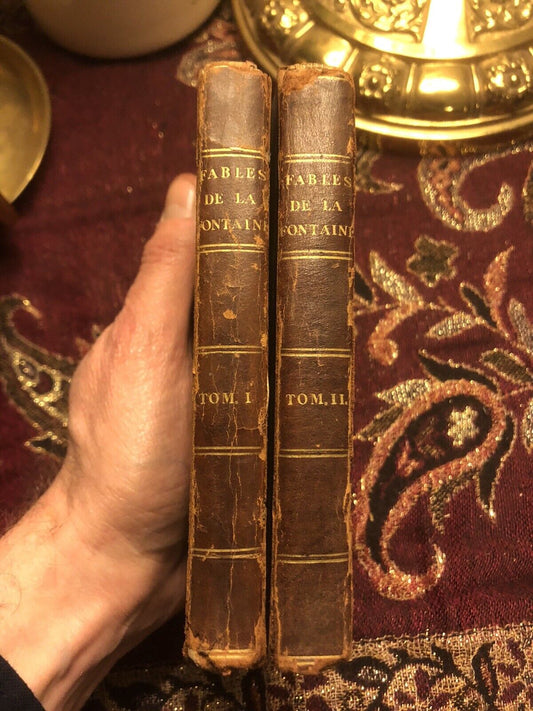 1799 Fables de la Fontaine Suivies D'Adonis, Poeme (2 Vols) Edition Stereotype
