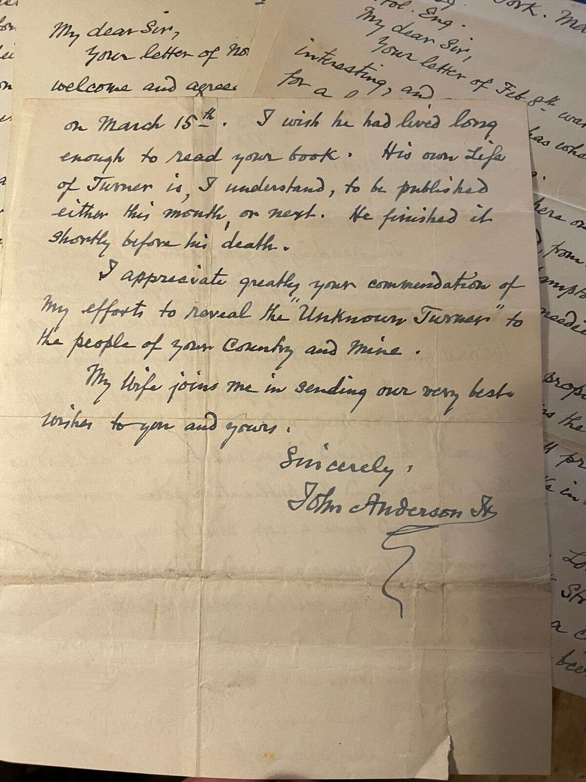 The Unknown Turner : John Anderson : Private Print (1000 Copies) With Letters
