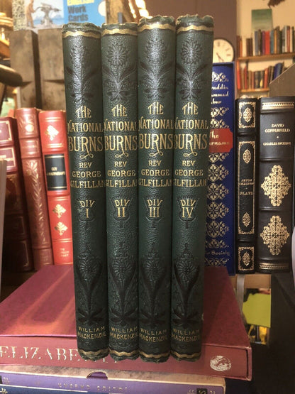 THE NATIONAL BURNS (4 Vols) Robert Burns SCOTTISH POEMS Scotland FINE BINDINGS