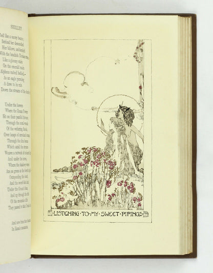 c1900 POEMS OF SHELLEY Caxton JESSIE M. KING (8 Plates) Art Nouveau Covers VGC