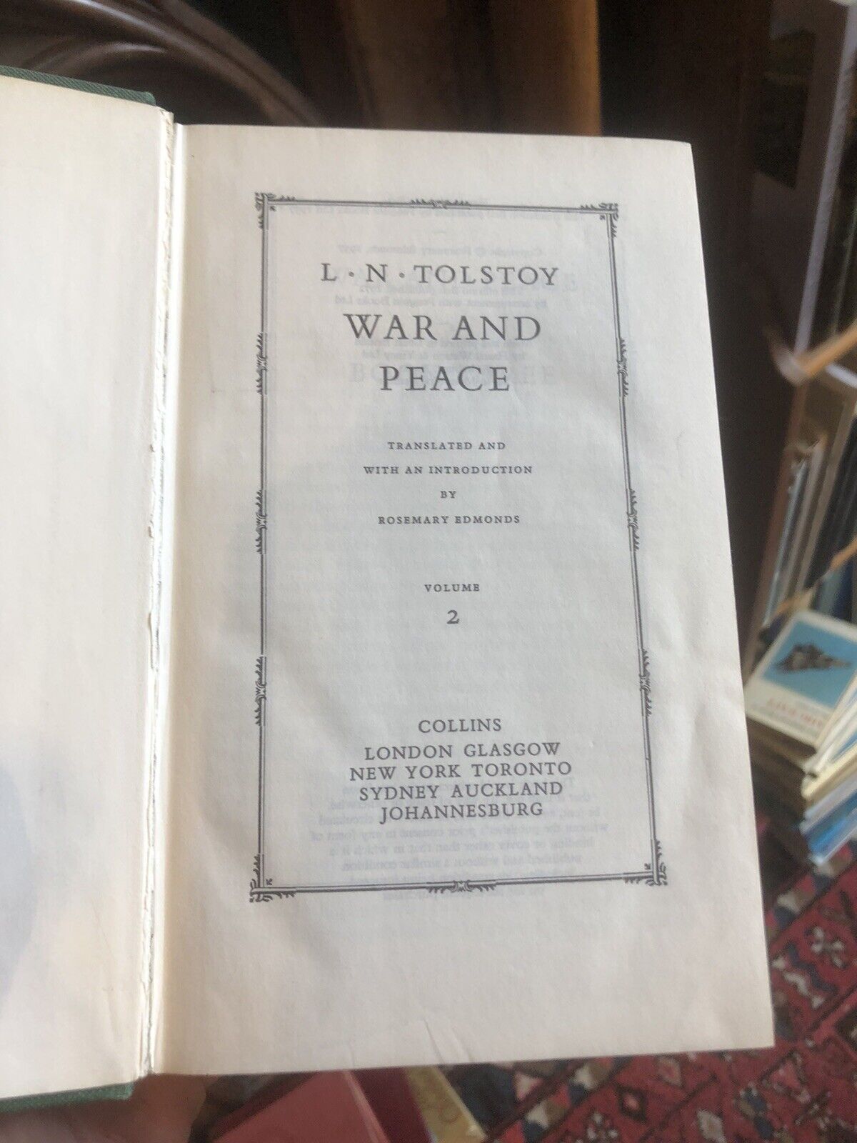 WAR AND PEACE Leo Tolstoy COLLINS CLASSICS (2 Volumes) 1972
