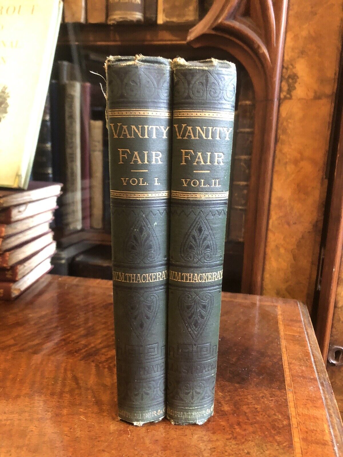 (1878) VANITY FAIR : William Makepeace Thackeray : 2 Vols Antique Edition