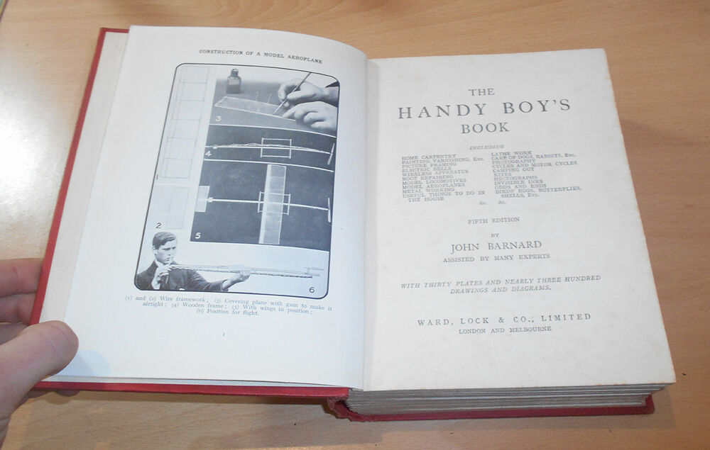 The Handy Boys Book - Vintage CRAFTS Hobbies Art - BARNARD Building DIY c1920