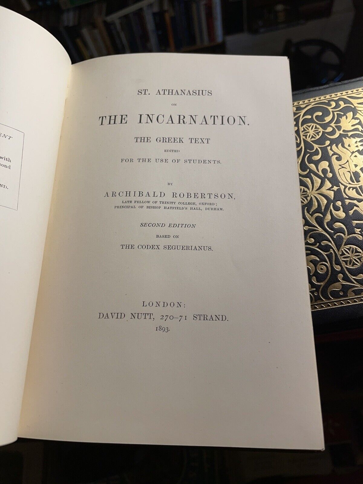 1895 :  St. Athanasius on the Incarnation : The Greek Text, Edited for Students