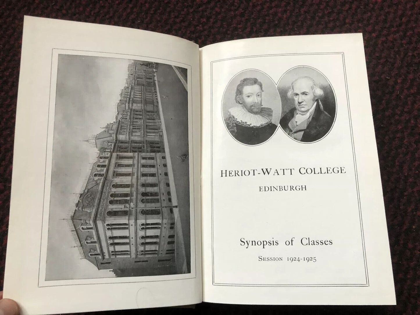 Heriot-Watt College Edinburgh : Synopsis of Classes, Session 1924-1925 Scotland