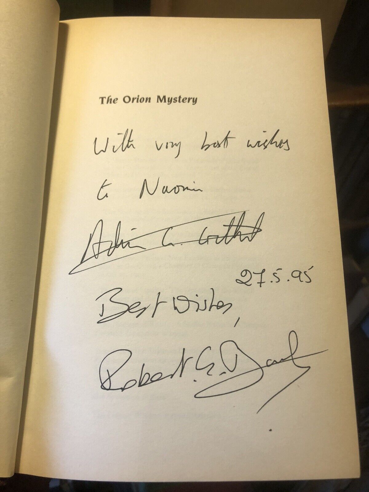 The Orian Mystery SIGNED COPY Robert Bauval &amp; Gilbert : Secrets of the Pyramids