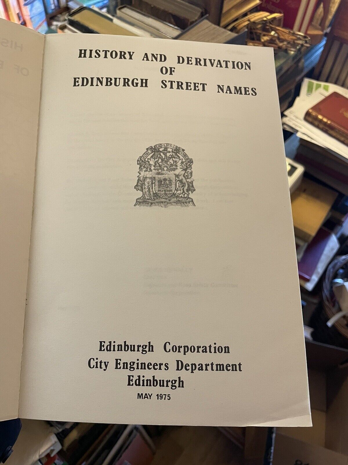 History and Derivation of Edinburgh Street Names Charles B. Boog Watson 1975