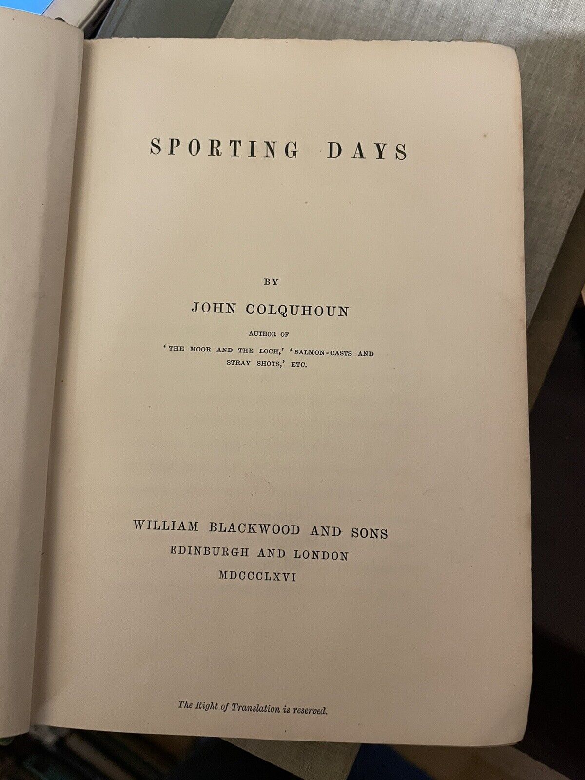 1866 Sporting Days : John Colquhoun : Deer Stalking on Mull : Isle Of Bute
