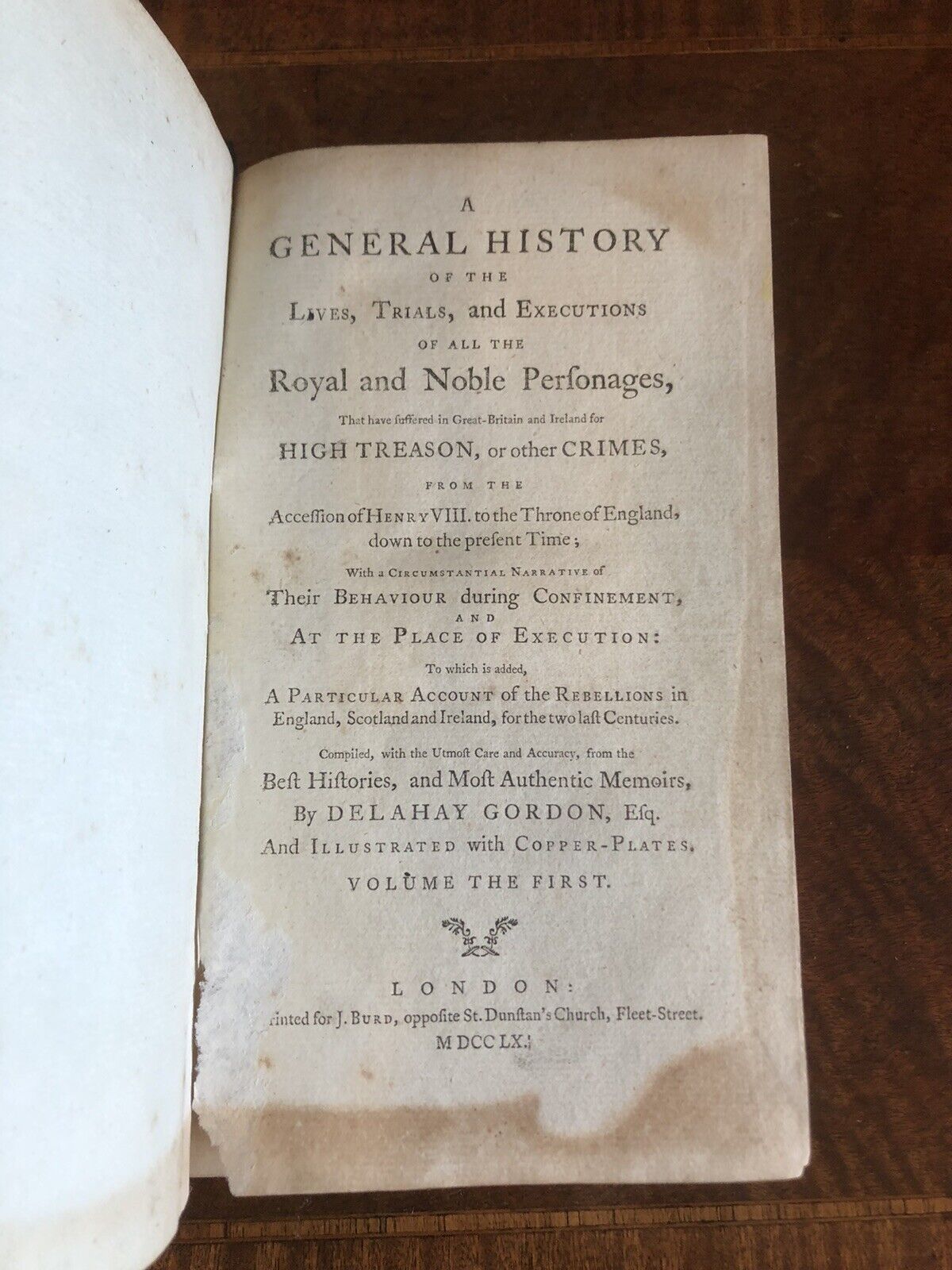 1761 History of Trials and Executions of Royal & Noble Personages Treason Crime