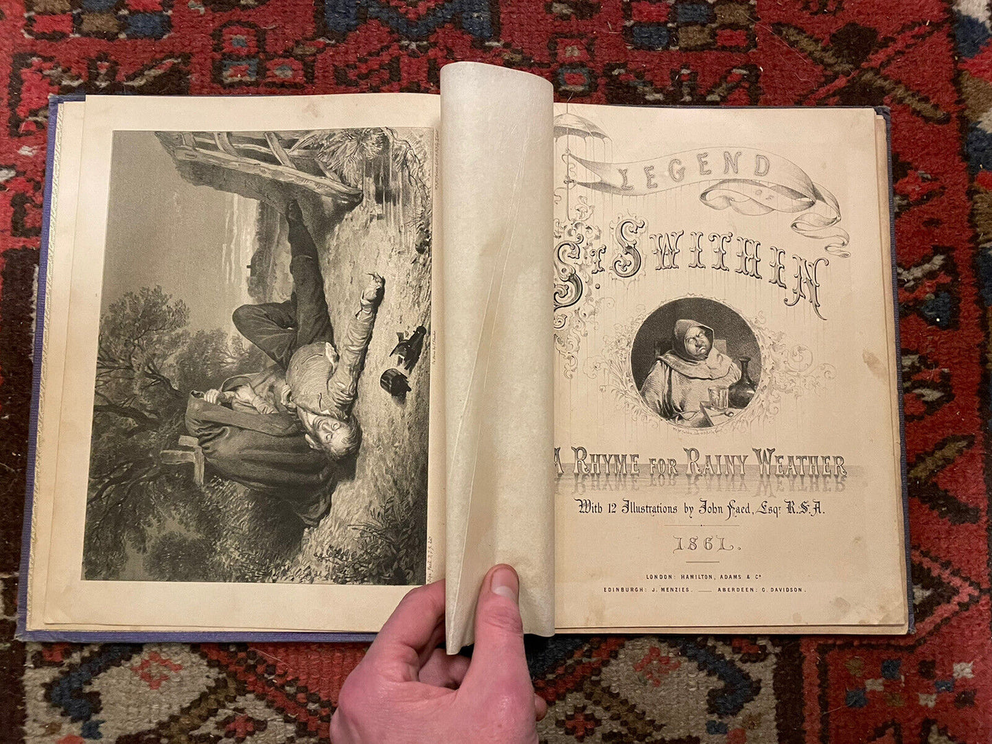 Legend of St Swithin : A Rhyme For Rainy Weather:  Illustrated by John Faed 1861