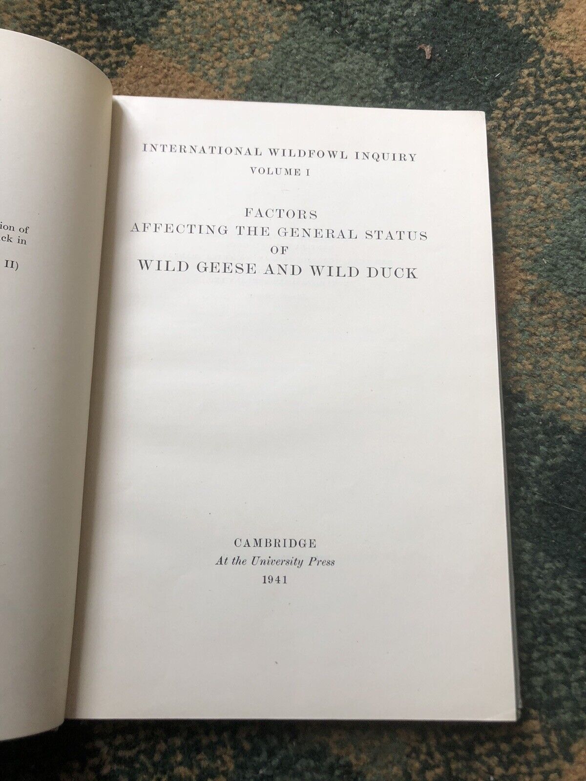 1939 Distribution of Wild Geese and Wild Duck in Scotland (2 vols) Ornithology
