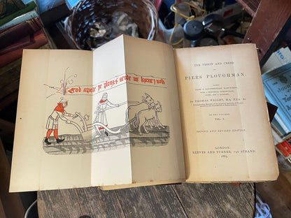 1883 The Vision and Creed of Piers Ploughman : Thomas Wright (2 Vols) Poetry