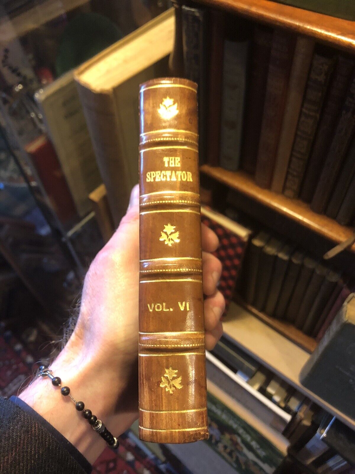 THE SPECTATOR Volume 6 : Lovely Leather Binding : Printed by Robert Carr 1803 :