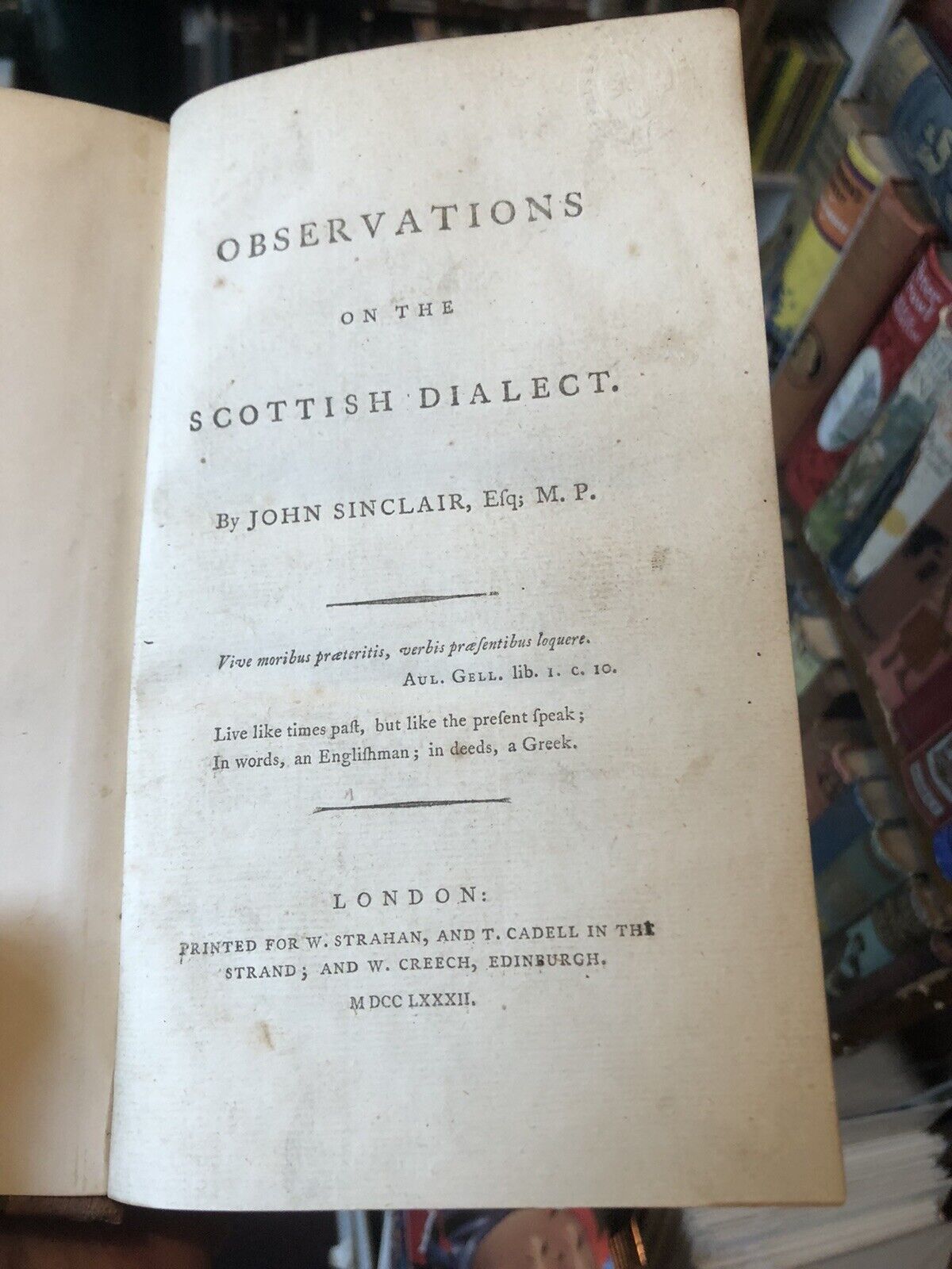 1782 Observations on the Scottish Dialect - Scotland Language - John Sinclair