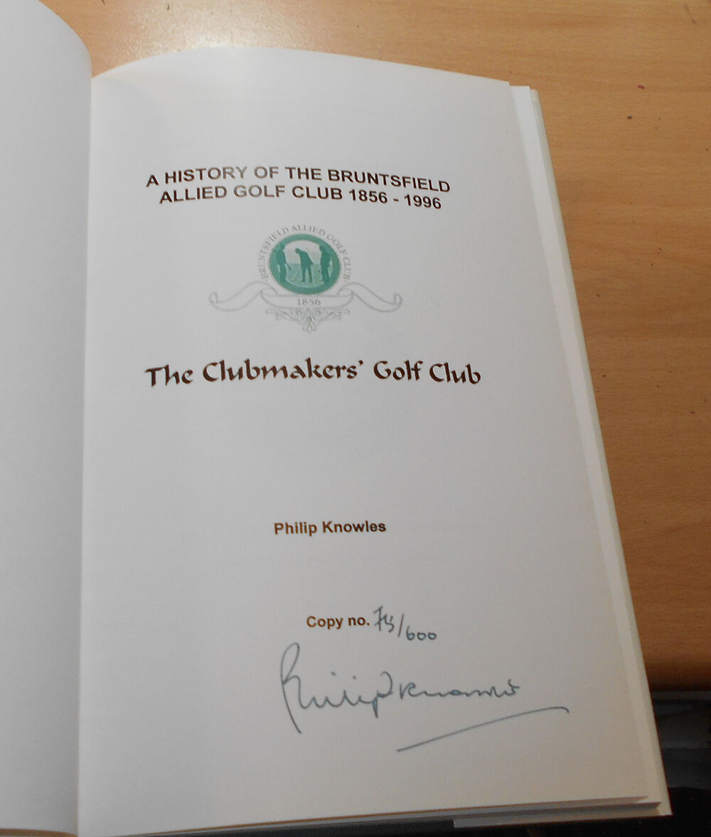 History of Bruntsfield Allied Golf Club - Scotland Edinburgh Golfing SIGNED copy