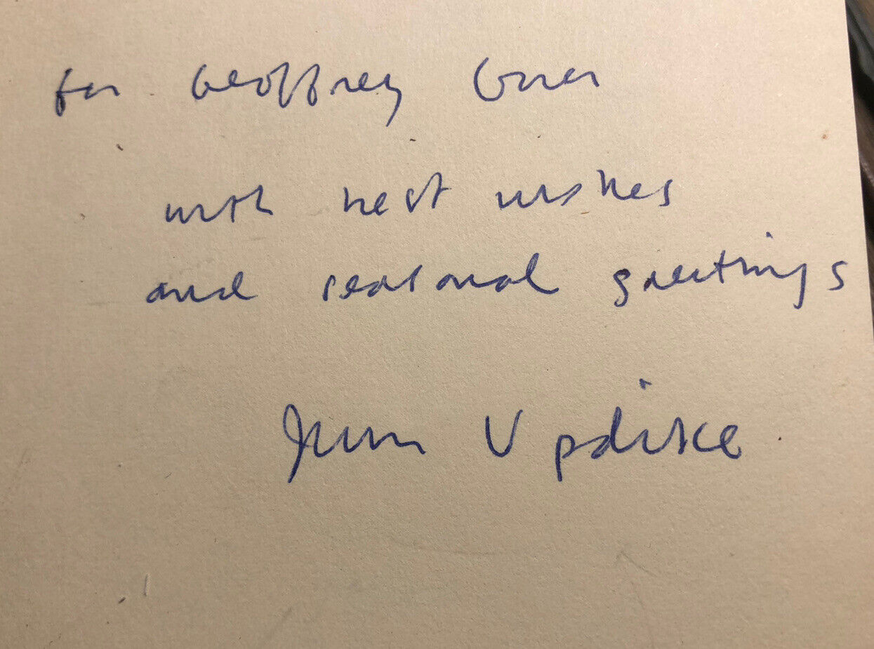 The Music School : John Updike INSCRIBED &amp; SIGNED BY UPDIKE to Geoffrey Gorer