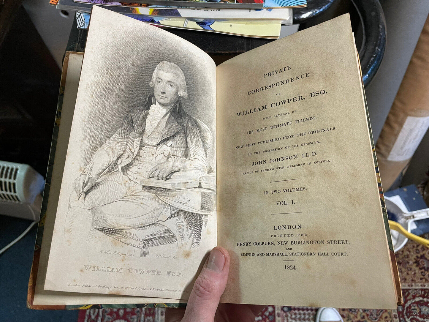 1824 Private correspondence of William Cowper Esq (2 volumes)
