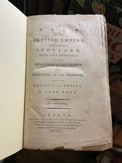 1789 John Knox : View of the British Empire / Scotland / Fisheries / Canals