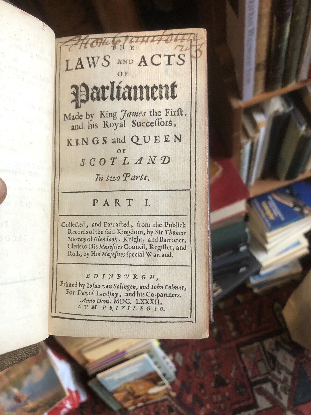 1682 The Laws & Acts of Scotland : King James I (4 Vols) Golf and Football
