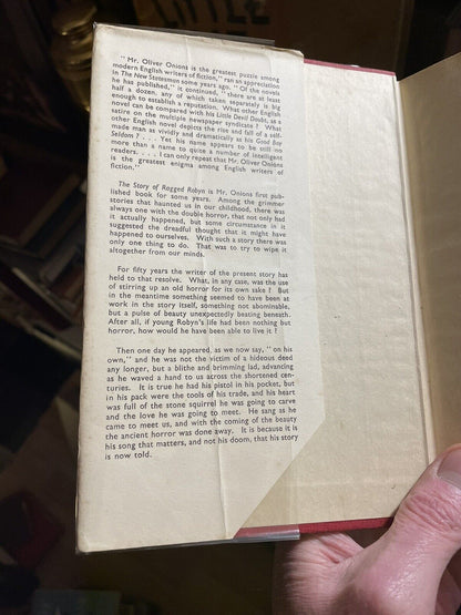 OLIVER ONIONS The Story Of Ragged Robyn FIRST EDITION 1945 with Dust Jacket VGC