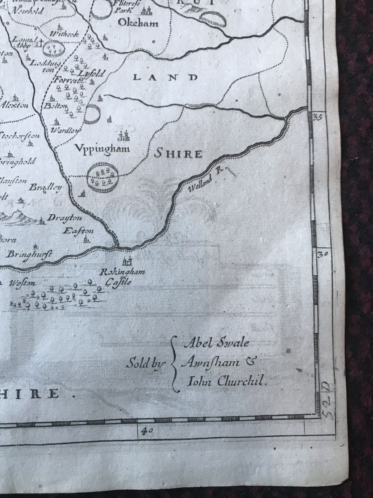 1695 MAP of LEICESTERSHIRE Original English Antique Map  Robert Morden