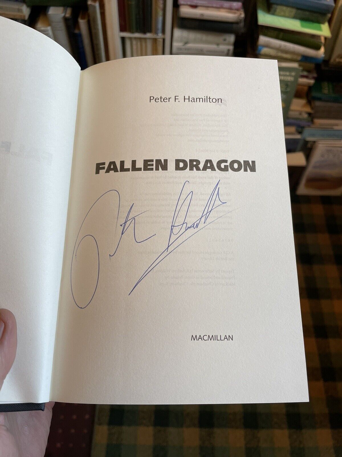 Peter F. Hamilton : Fallen Dragon : Signed by Author : 1st Edition : HD in DJ