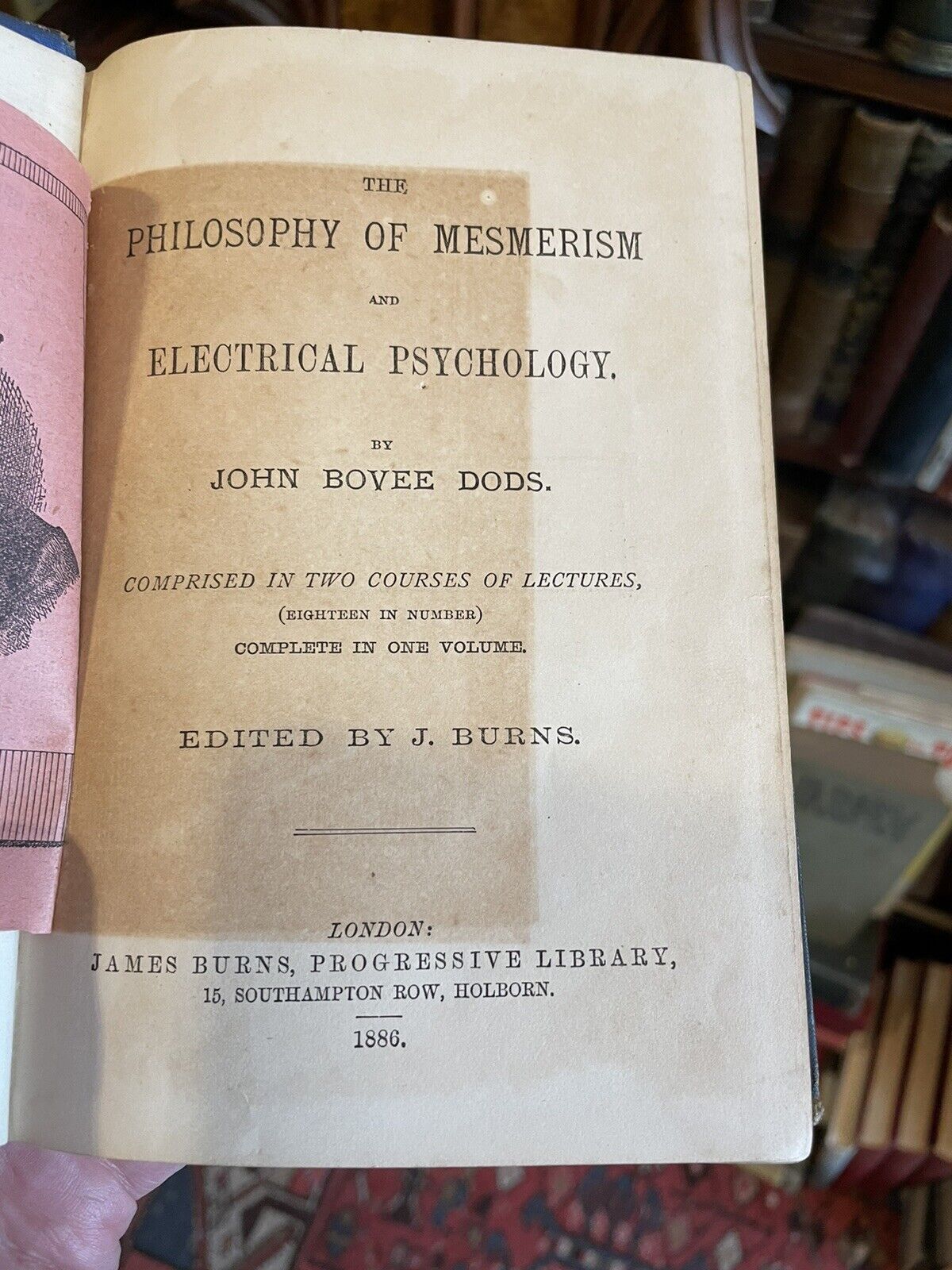 1886 The Philosophy of Mesmerism and Electrical Psychology : Dods  :Clairvoyance