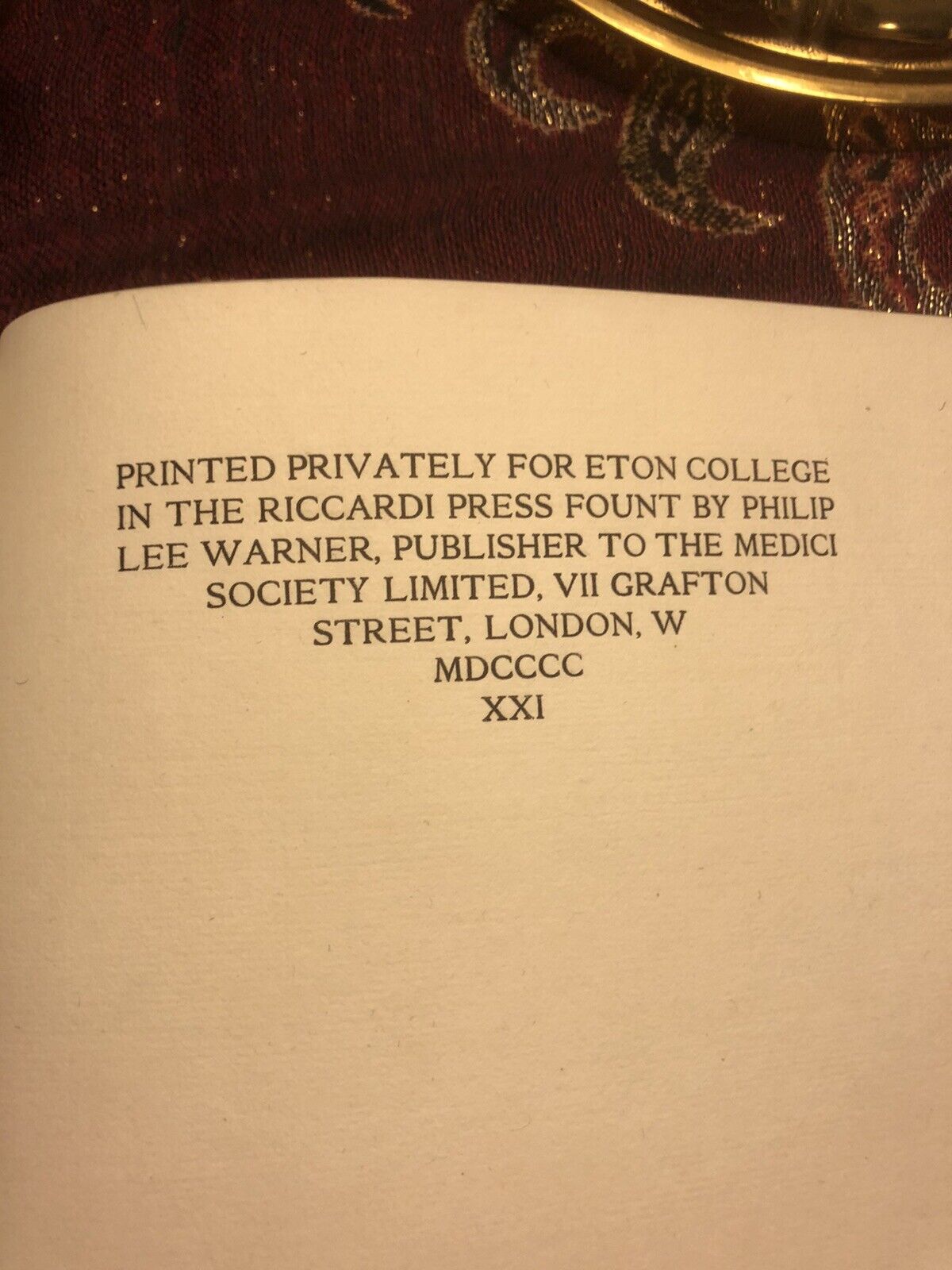 List of Etonians who Fought in the Great War 1914-19 : Eton / Privately Printed