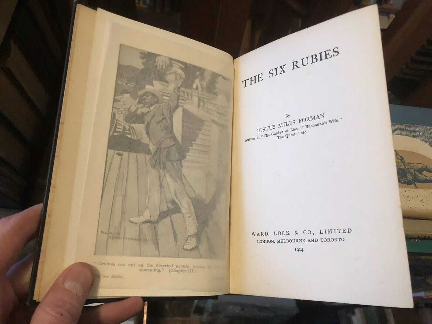 1914 Justus Miles Forman - The Six Rubies ( American Crime Fiction ) 1st Edition