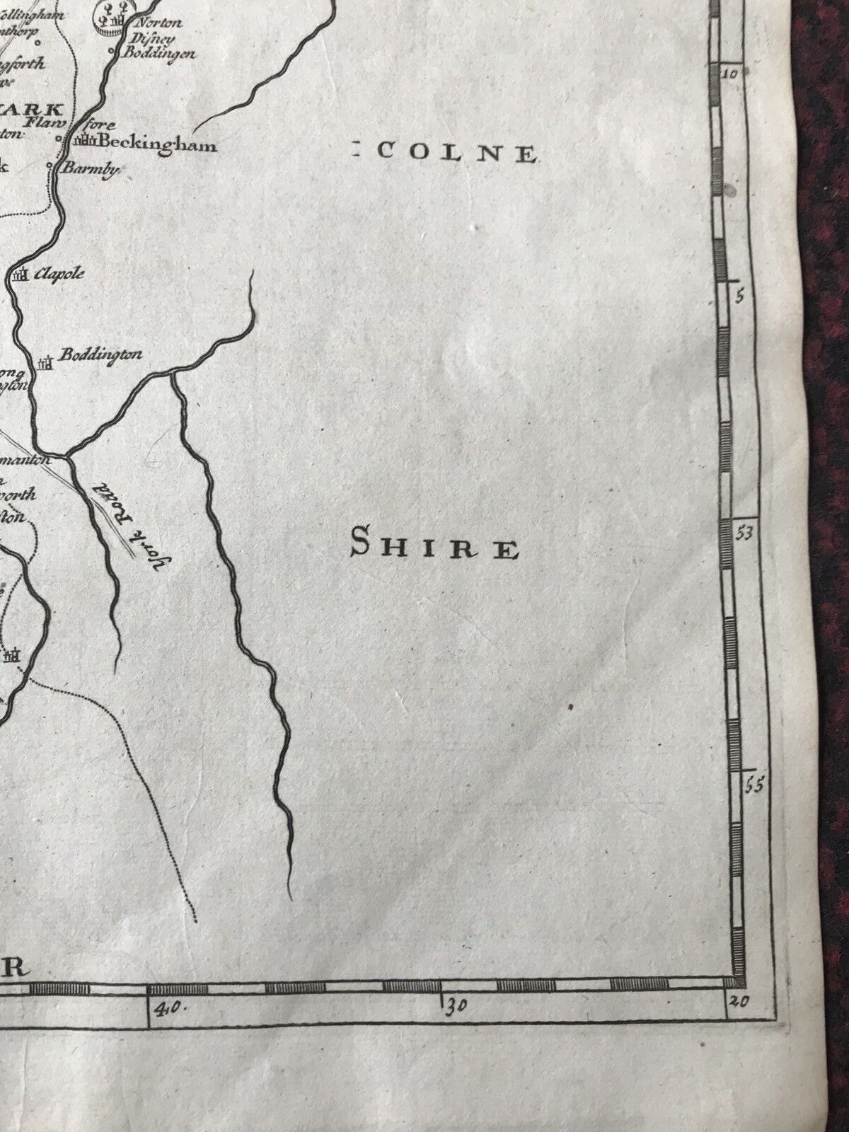 1695 COUNTY of NOTTINGHAMSHIRE Original English Antique Map  Robert Morden RARE