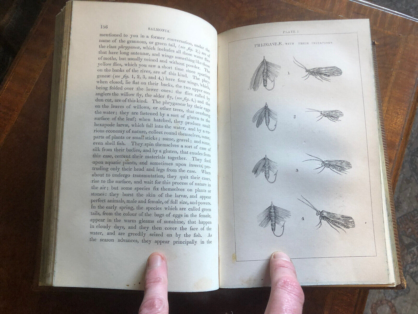 1840 Davy SALMONIA or DAYS OF FLY-FISHING Salmon Fishing Flies Grayling Hooks