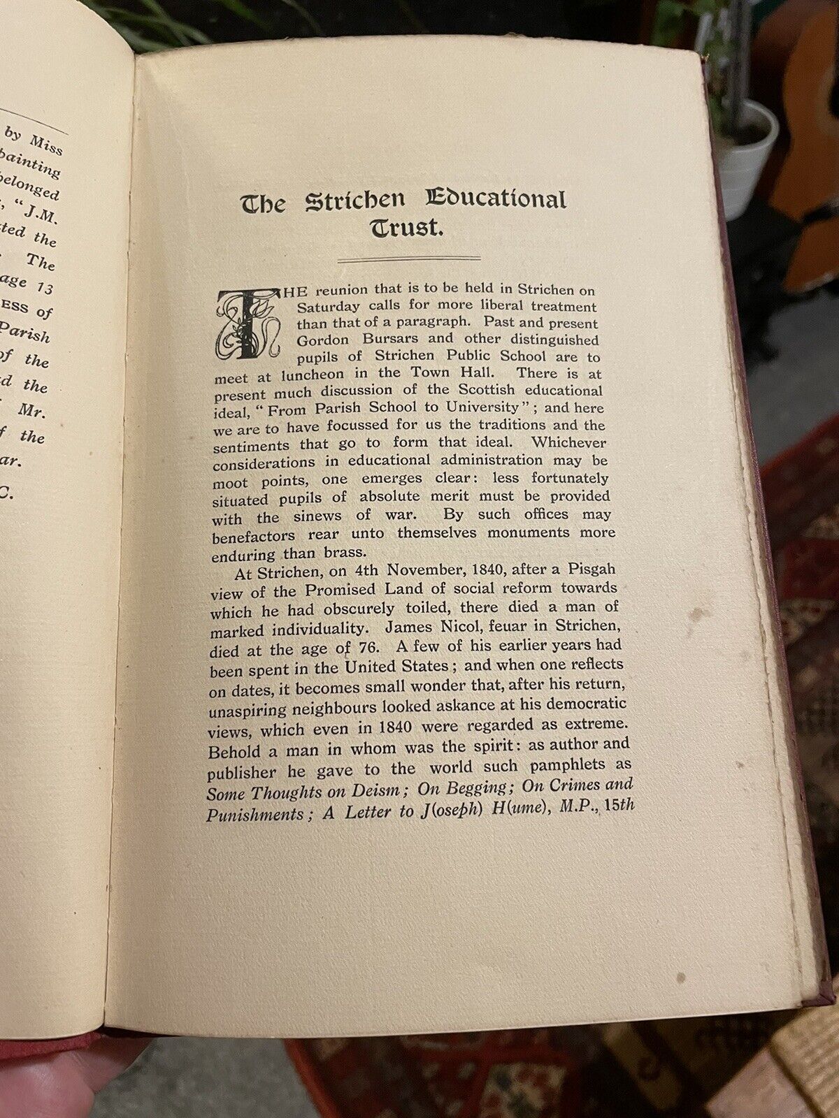 The Strichen Educational Trust : Roll of Gordon Bursars : Aberdeenshire 1909