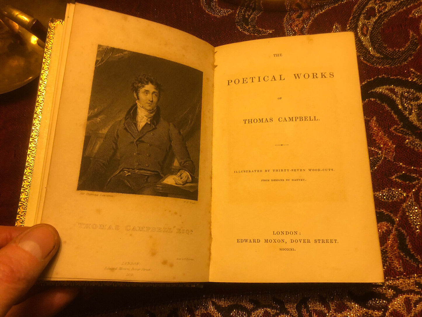 1840 The Poetical Works of Thomas Campbell : Engravings : Fine Leather Binding
