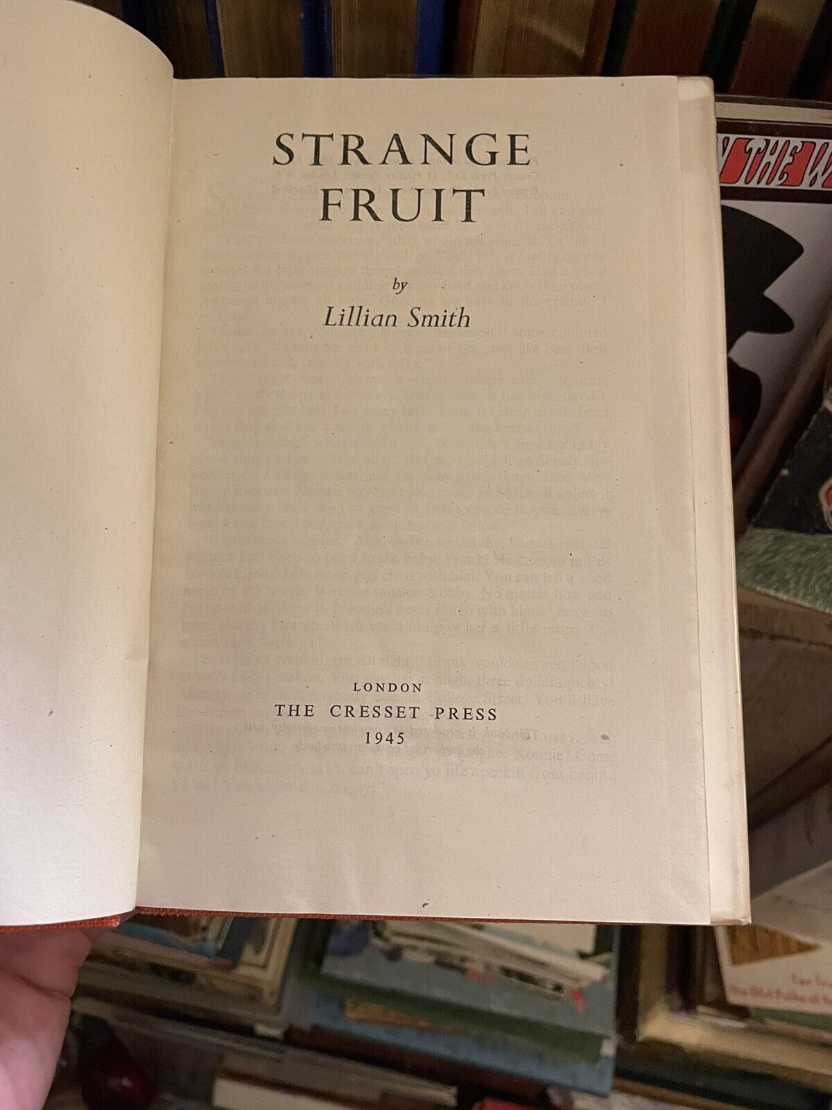Lillian Smith : Strange Fruit : 1st ed 1945 : Hardback in Dust Jacket