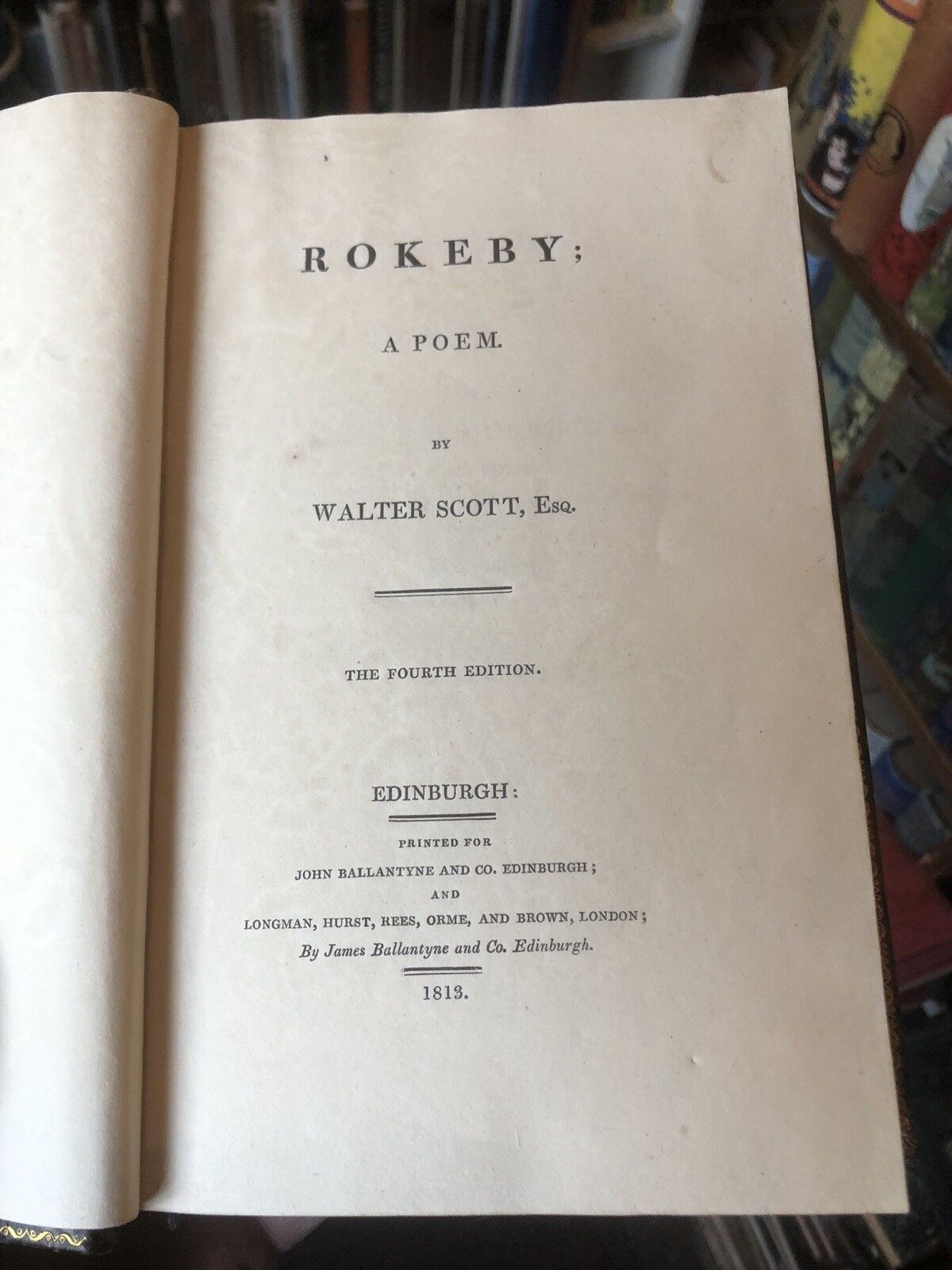 ROKEBY ; A POEM by SIR WALTER SCOTT - Fine Colour-Stained Calf Binding 1813