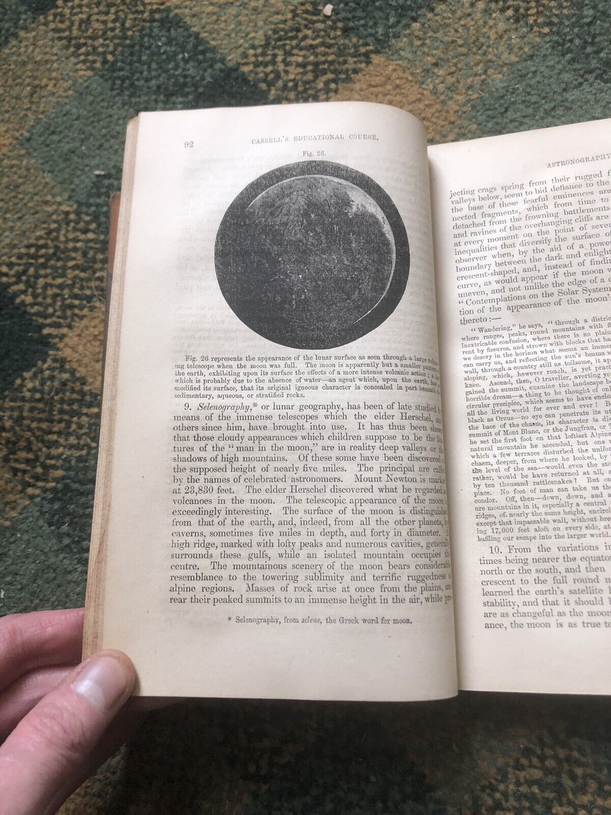 Willard's Astrongraphy Globes + Scoffern's Botany Mosses Lichens Ferns 1856