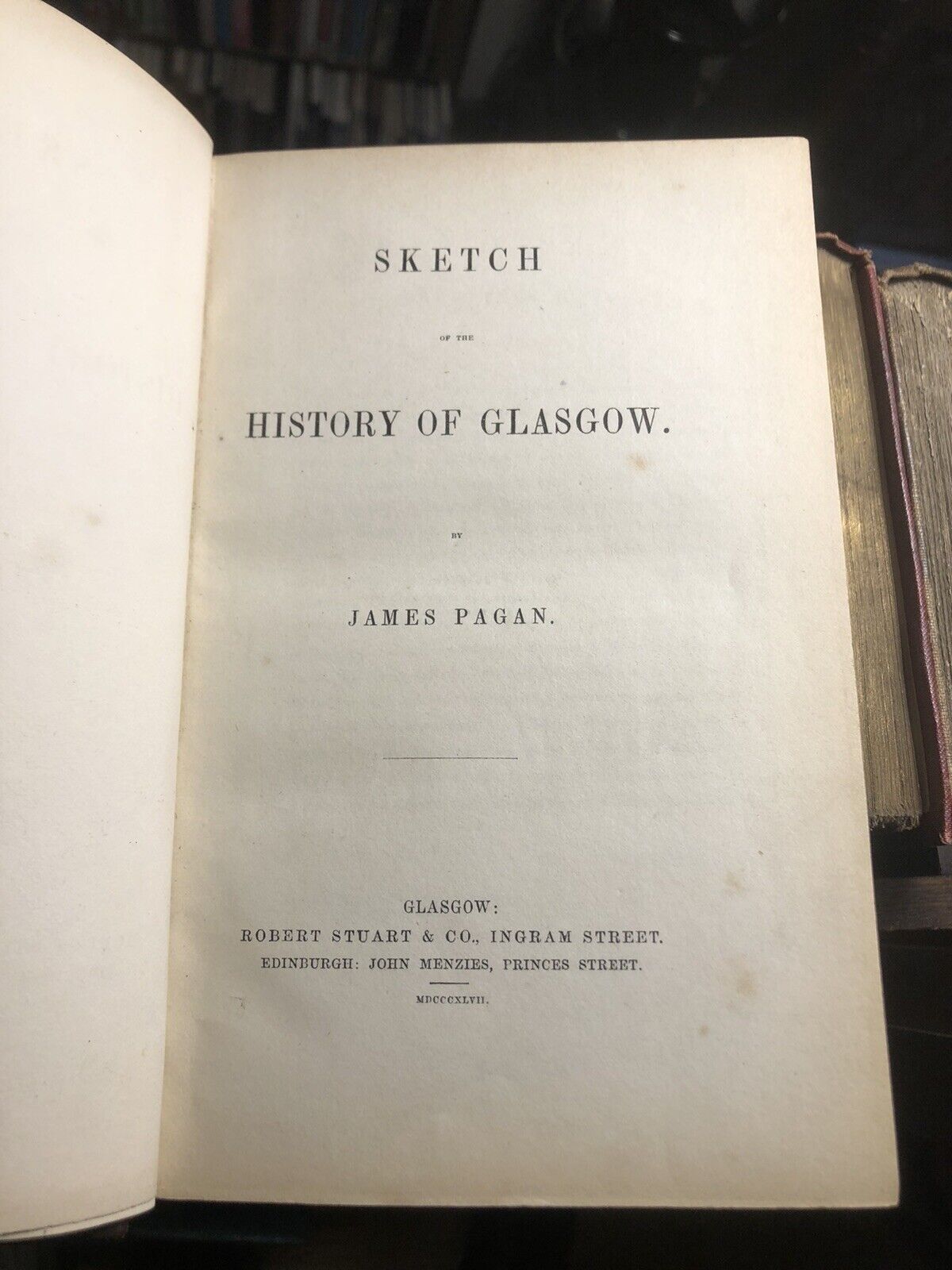1847 Sketch of the History of Glasgow : 23 Plates + Folding Map : James Pagan