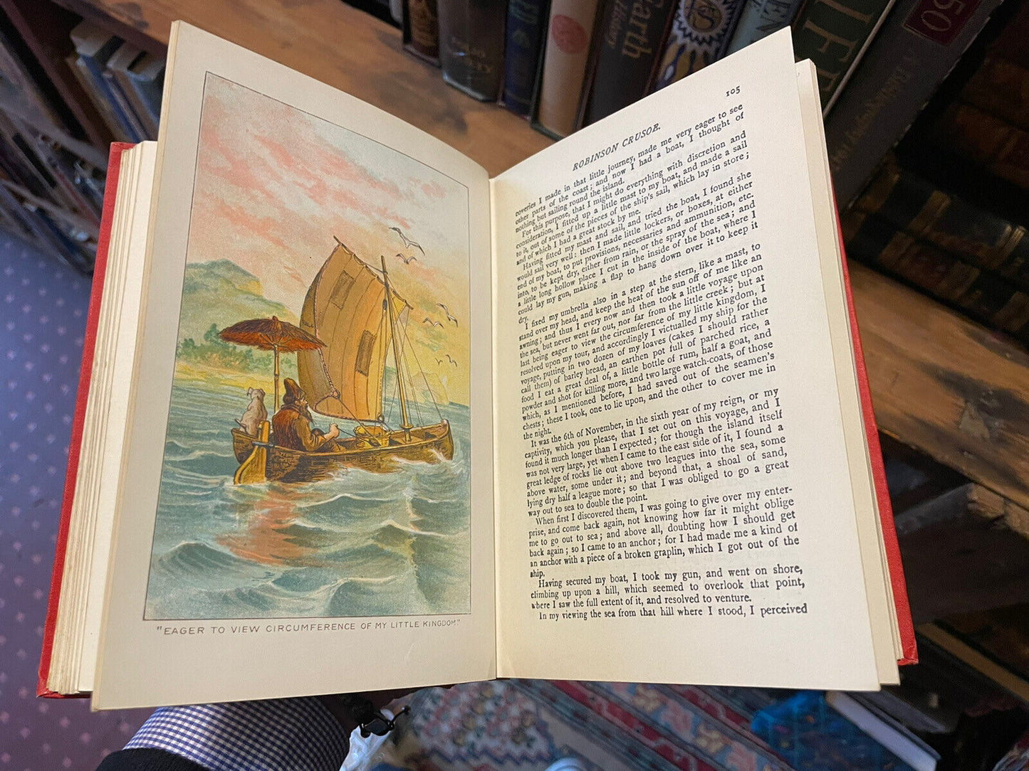 Robinson Crusoe : Daniel Defoe : Illustrated Antique Copy : Warne &amp; Co 1915
