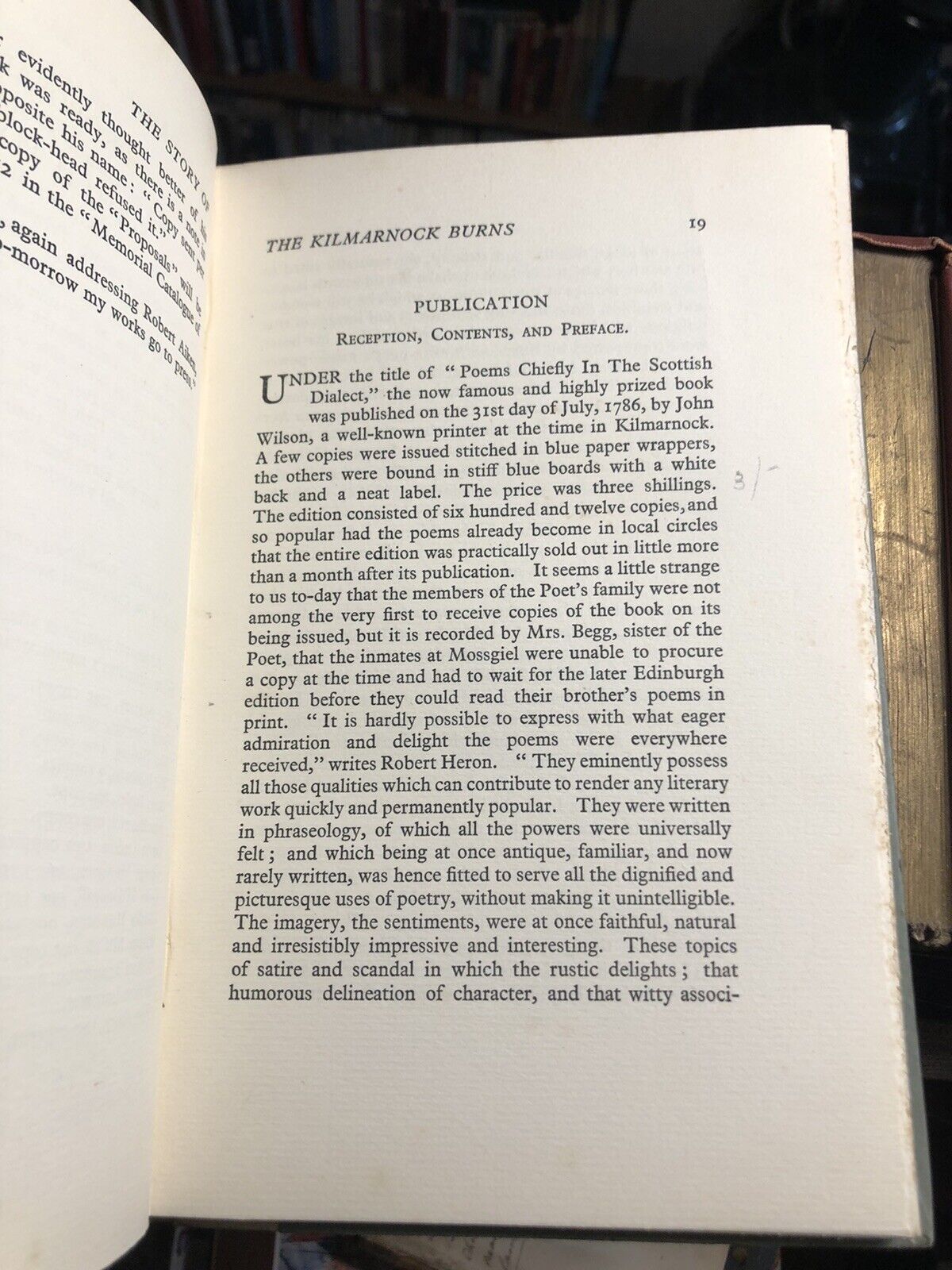 Story of the Robert Burns Kilmarnock Edition : John D Ross Scottish Poetry 1933