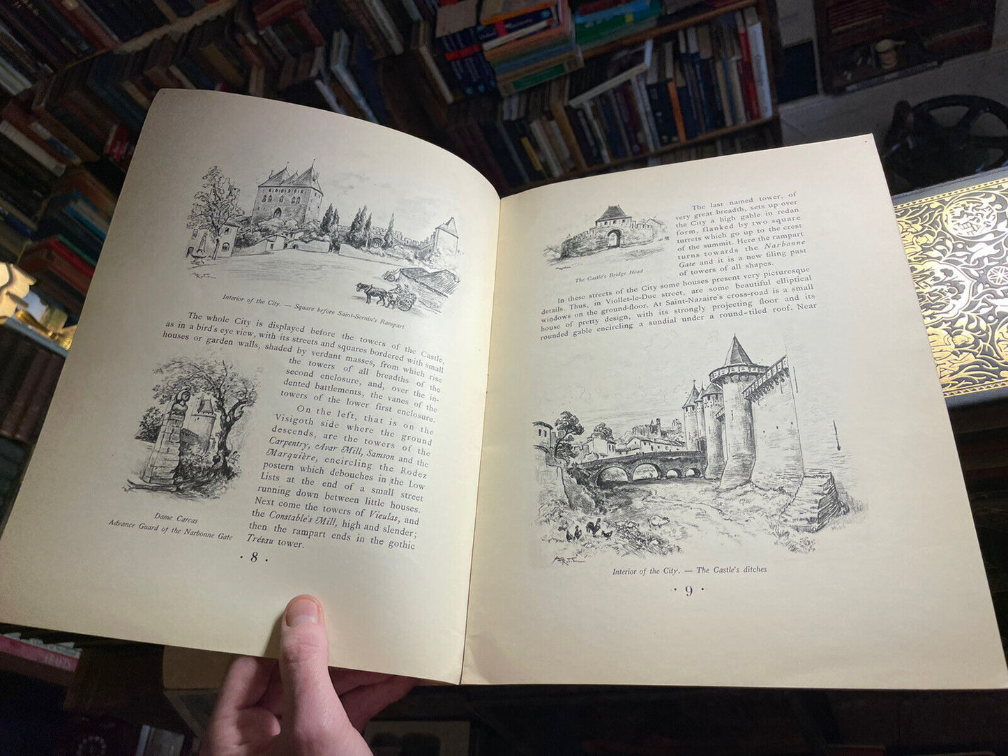 The City of Carcassonne : A. Robida c1925 : French Fortified City : Illustrated