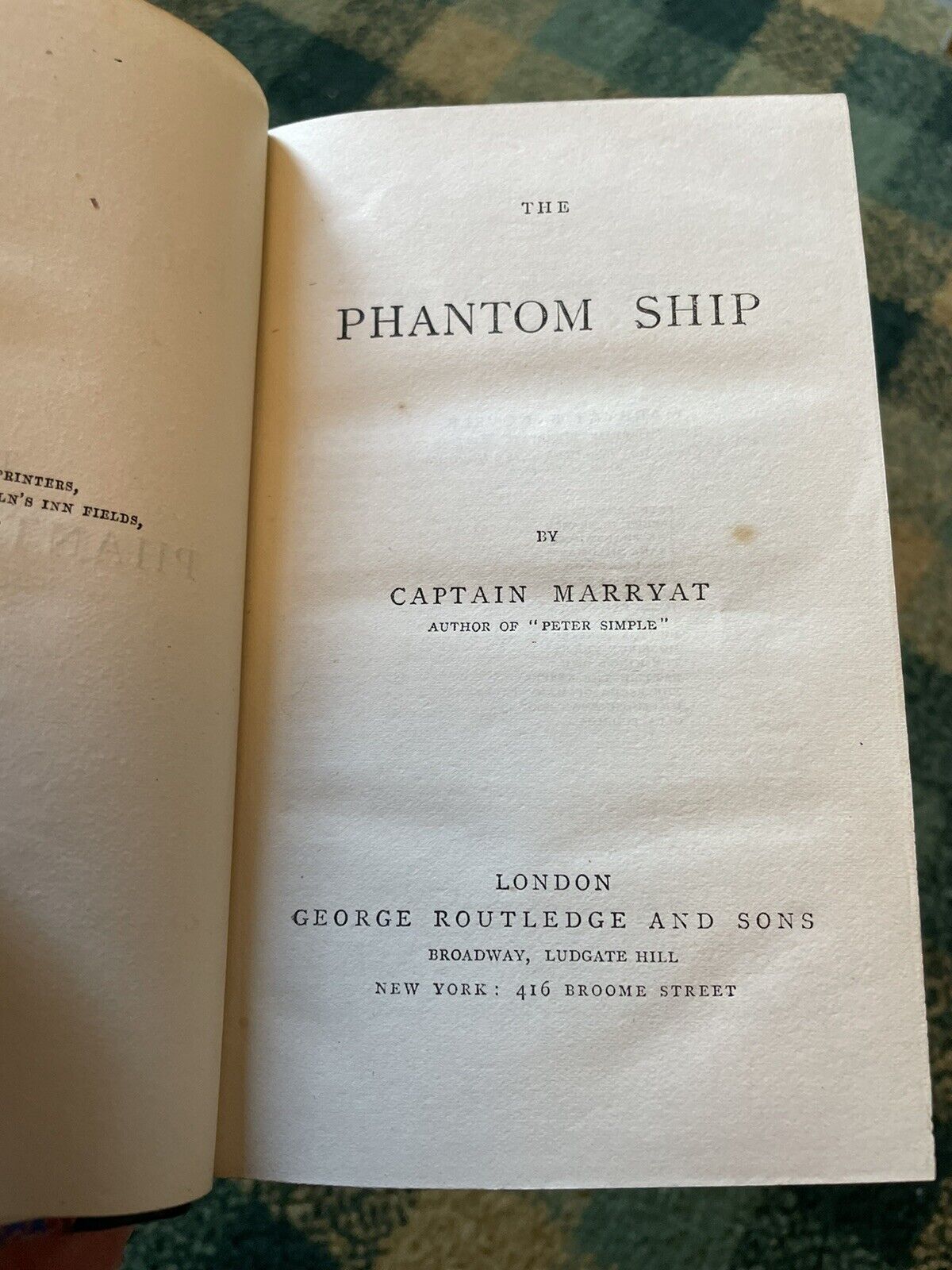c1880s The Works of Captain Marryat : Fine Bindings : Phantom Ship  : Dog Friend