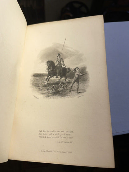 1835 THE LAY OF THE LAST MINSTREL Sir Walter Scott STEEL ENGRAVINGS Leather Gilt